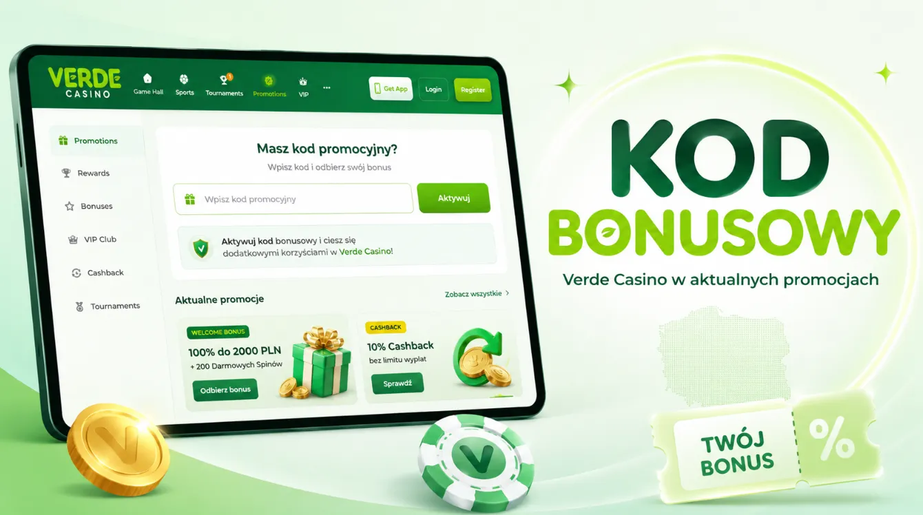 Kod bonusowy Verde Casino w aktualnych promocjach